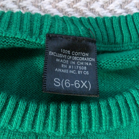 Green Holiday Sweater with Gingerbread Design - Picture 6 of 6